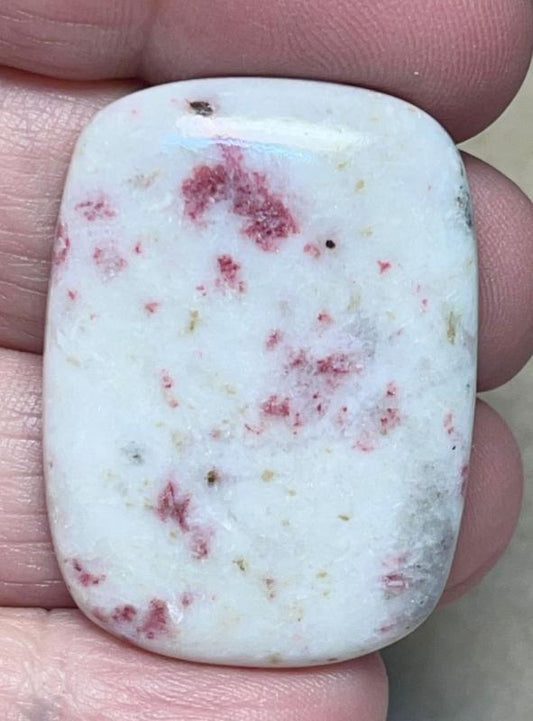 Rectangle 36x26mm Cinnabar in Quartz Cabochon 12