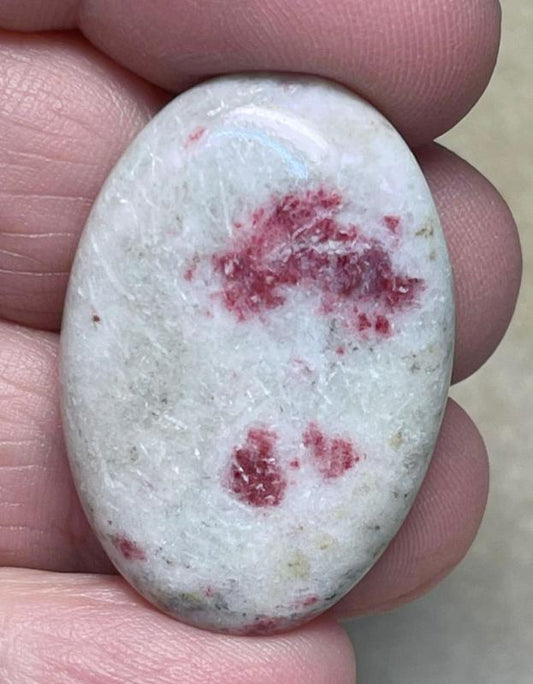 Oval 33x23mm Cinnabar in Quartz Cabochon 13