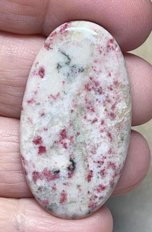 Oval 43x24mm Cinnabar in Quartz Cabochon 16