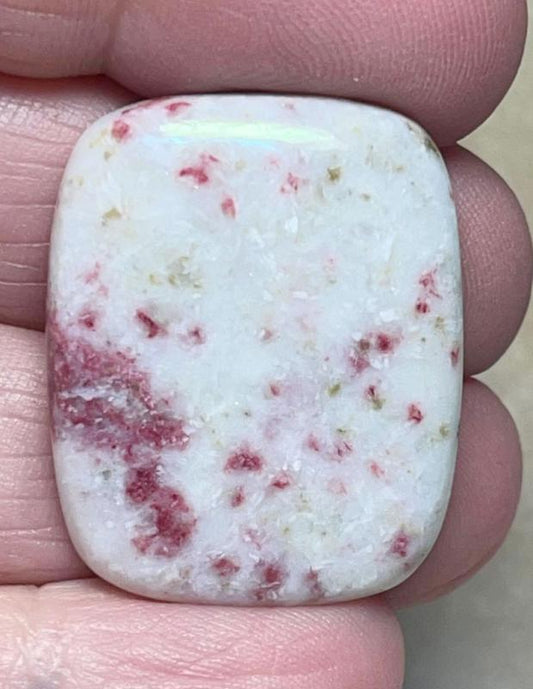 Rectangle 30x24mm Cinnabar in Quartz Cabochon 17