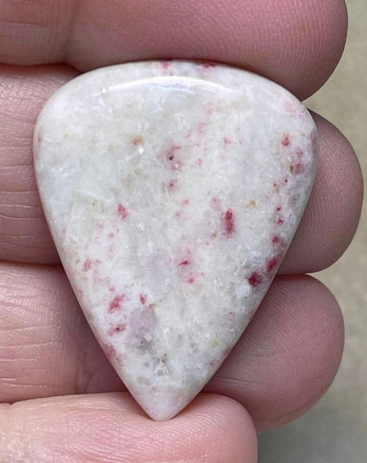 Teardrop 32x24mm Cinnabar in Quartz Cabochon 19