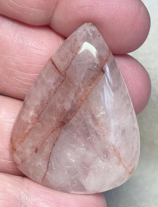 Teardrop 42x32mm Hematoid Quartz Cabochon 18