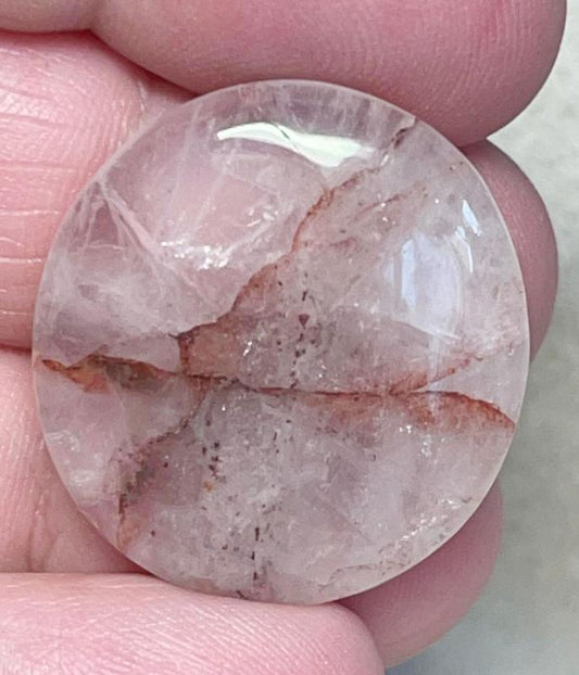 Round 28x26mm Hematoid Quartz Cabochon 26