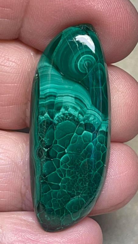 Freeform 42x16mm Malachite Cabochon 79