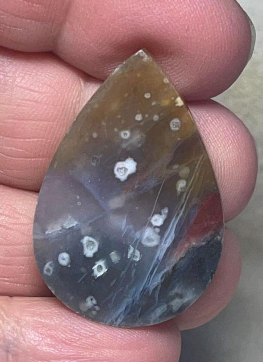 Teardrop 34x23mm Oregon Sunset Jasper Cabochon 02