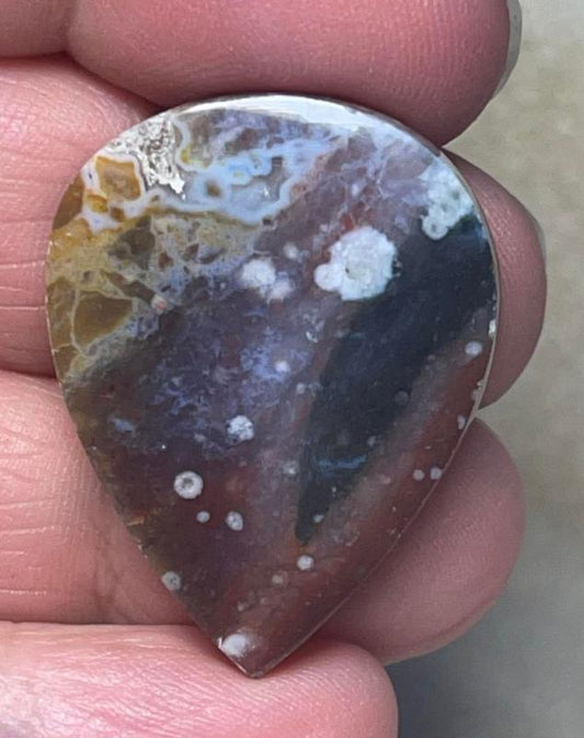 Teardrop 33x25mm Oregon Sunset Jasper Cabochon 07