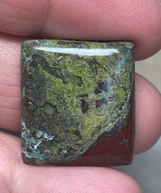 Rectangle 24x21mm Dragon Blood Jasper Cabochon 16