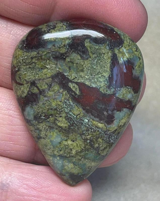 Teardrop 42x32mm Dragon Blood Jasper Cabochon 20