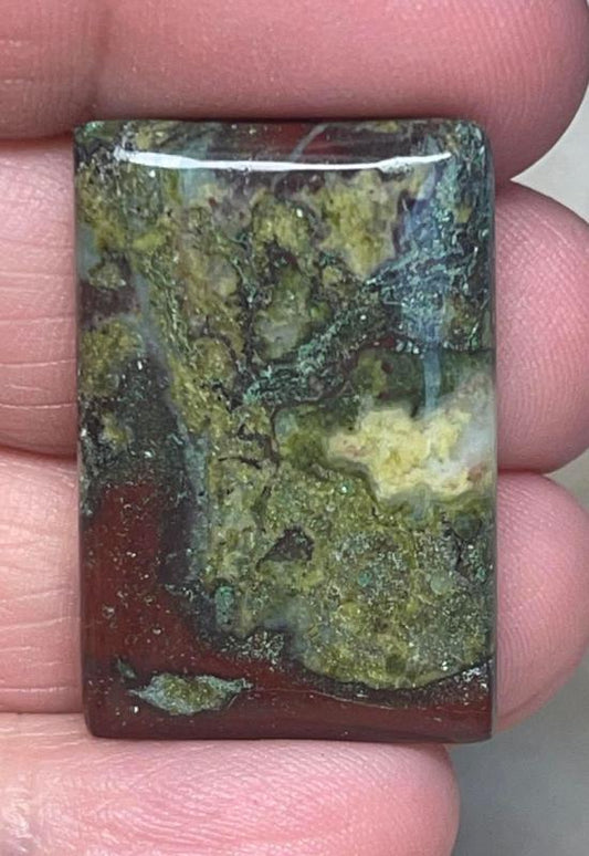 Rectangle 31x21mm Dragon Blood Jasper Cabochon 32