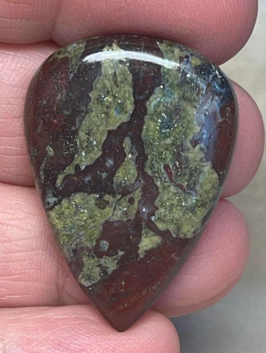 Teardrop 35x25mm Dragon Blood Jasper Cabochon 34