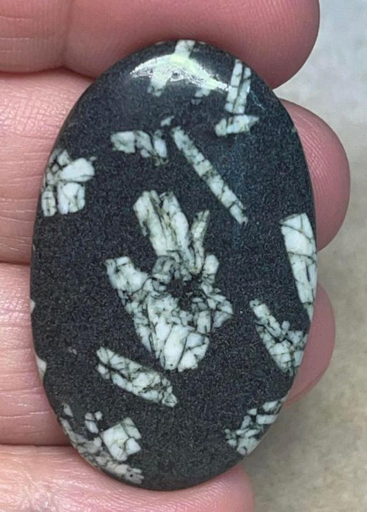 Oval 44x27mm Chinese Writing Stone Cabochon 01