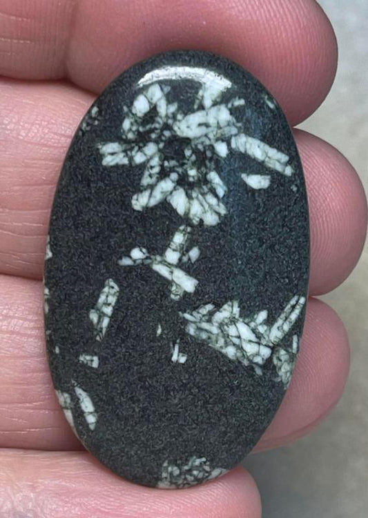 Oval 40x23mm Chinese Writing Stone Cabochon 04