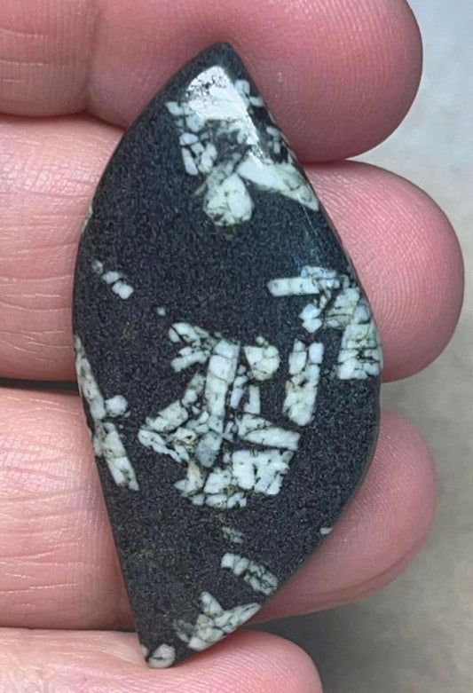 Freeform 46x23mm Chinese Writing Stone Cabochon 05