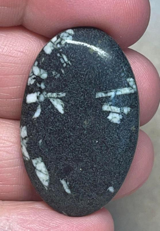 Oval 36x23mm Chinese Writing Stone Cabochon 06