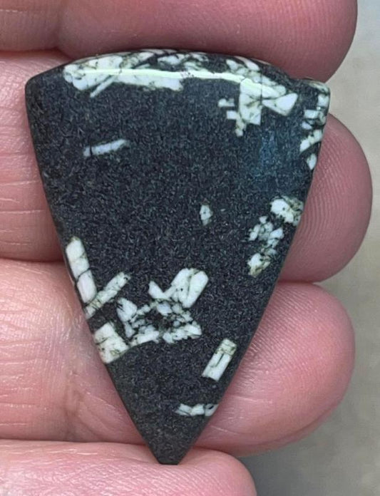 Freeform 34x23mm Chinese Writing Stone Cabochon 13