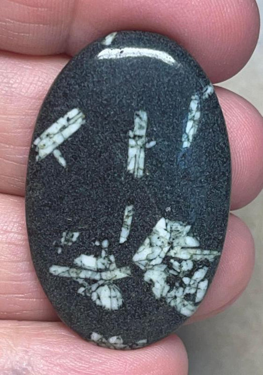 Oval 40x25mm Chinese Writing Stone Cabochon 20