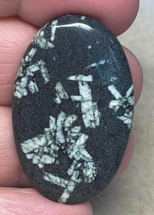 Oval 39x25mm Chinese Writing Stone Cabochon 24