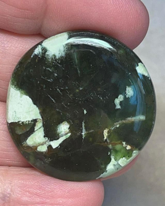 Round 34x34mm Chrome Chalcedony Cabochon 06