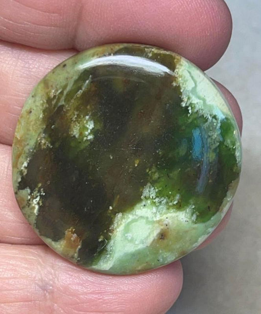 Round 36x36mm Chrome Chalcedony Cabochon 08