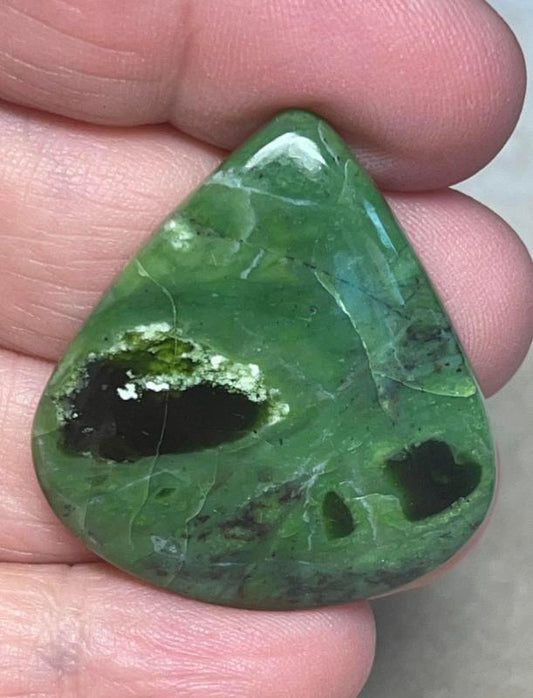 Teardrop 35x32mm Chrome Chalcedony Cabochon 09
