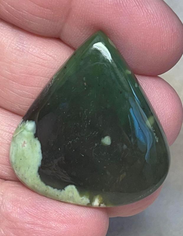 Teardrop 34x31mm Chrome Chalcedony Cabochon 11