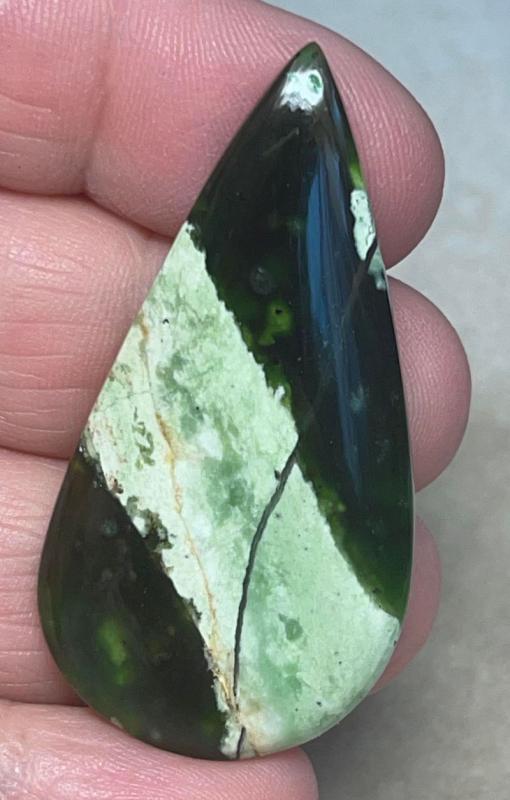 Teardrop 49x25mm Chrome Chalcedony Cabochon 16