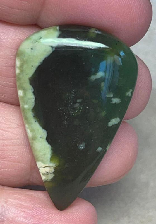 Teardrop 40x26mm Chrome Chalcedony Cabochon 22