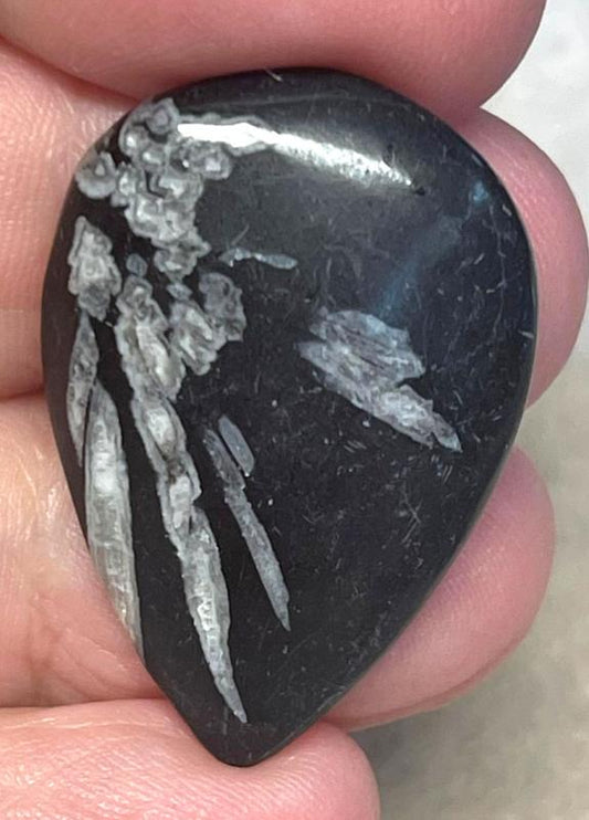 Teardrop 32x22mm Chrysanthemum Stone Cabochon 08