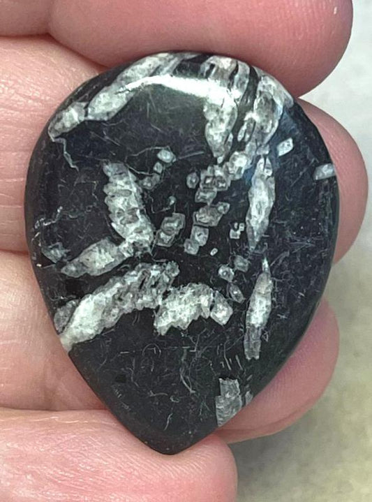 Teardrop 33x25mm Chrysanthemum Stone Cabochon 09