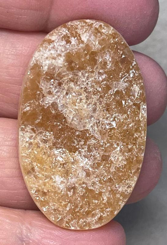 Oval 43x26mm Himalayan Druzy Citrine Cabochon 04