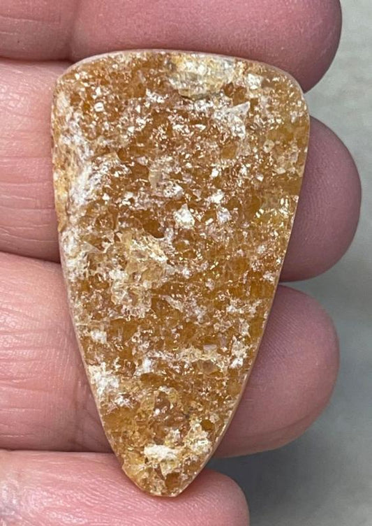 Freeform 39x22mm Himalayan Druzy Citrine Cabochon 07