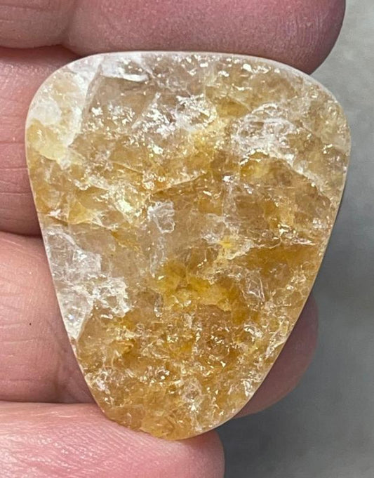 Freeform 33x27mm Himalayan Druzy Citrine Cabochon 12