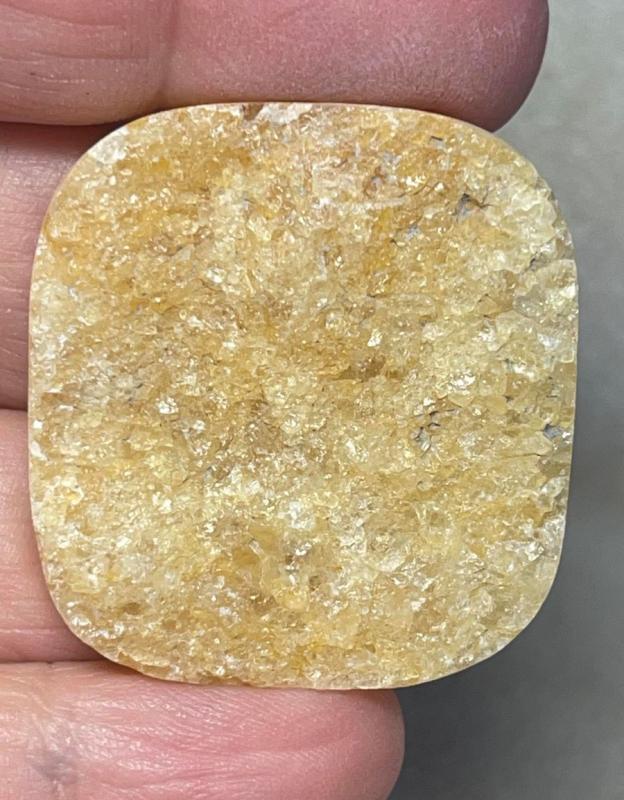 Freeform 36x34mm Himalayan Druzy Citrine Cabochon 13