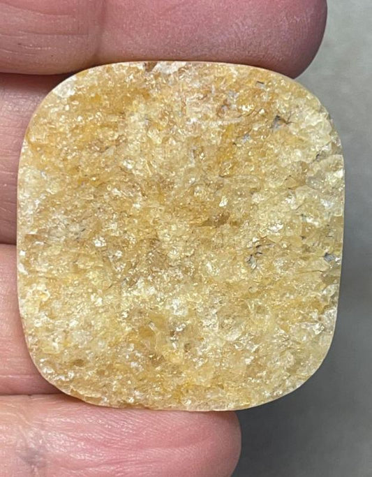 Freeform 36x34mm Himalayan Druzy Citrine Cabochon 13