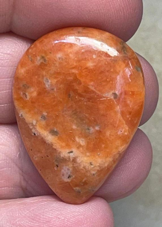 Teardrop 32x24mm Orchid Calcite Cabochon 25
