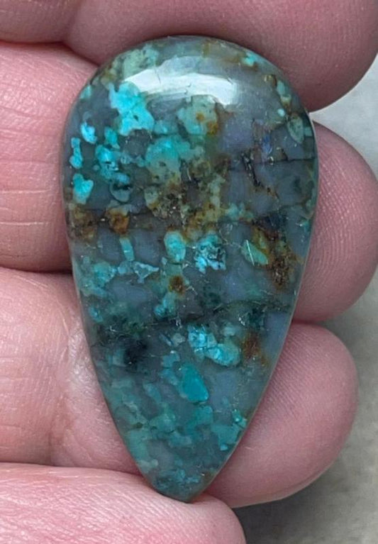 Teardrop 35x19mm African Turquoise Cabochon 28