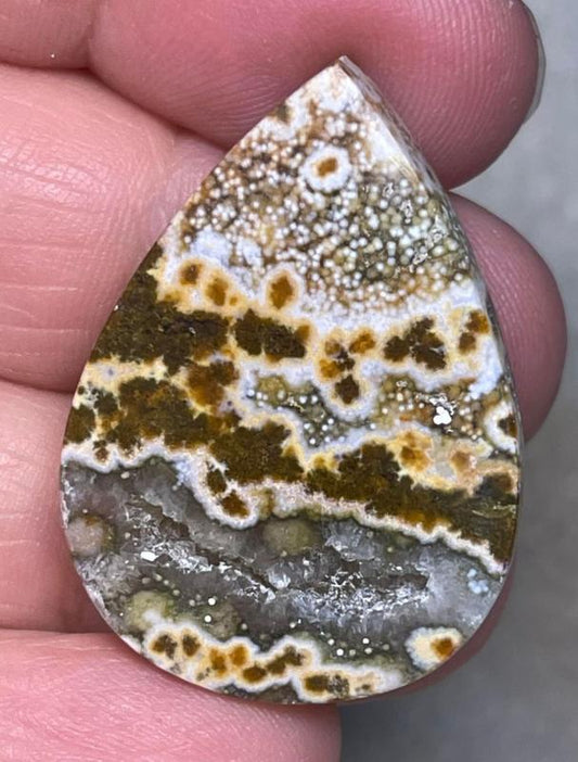 Teardrop 35x25mm Ocean Jasper Cabochon 96