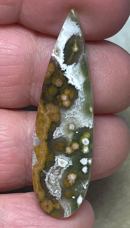 Teardrop 45x13mm Ocean Jasper Cabochon 103