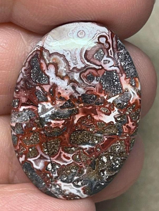 Oval 31x22mm Natural Crazy Lace Agate Cabochon 65