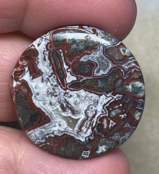 Round 28x28mm Natural Crazy Lace Agate Cabochon 74