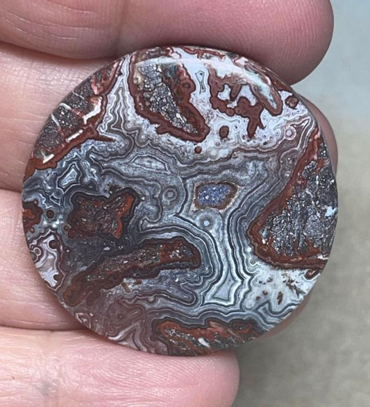 Round 35x35mm Natural Crazy Lace Agate Cabochon 75