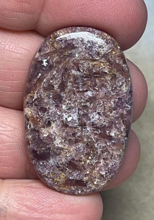 Oval 36x23mm Lepidolite Cabochon 22