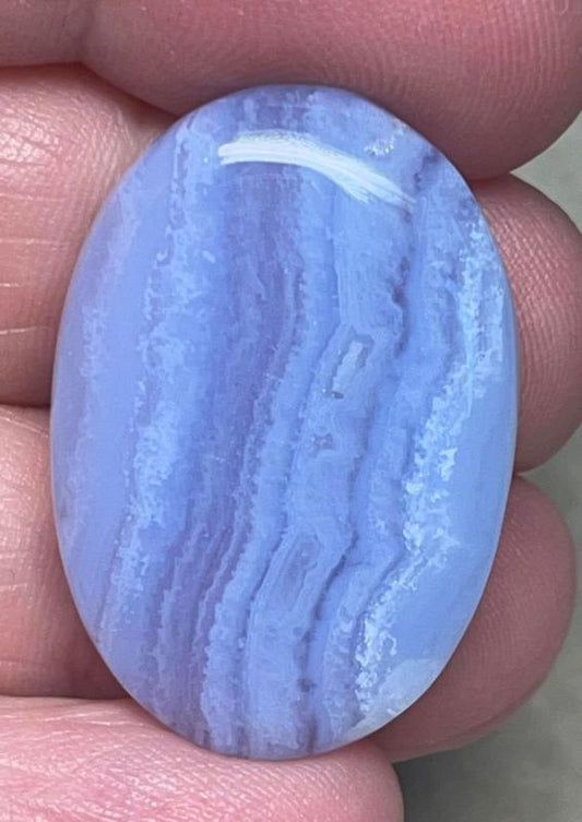 Oval 31x21mm Blue Lace Agate Cabochon 47