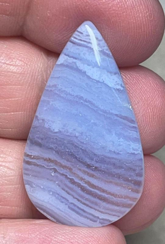 Teardrop 35x20mm Blue Lace Agate Cabochon 52