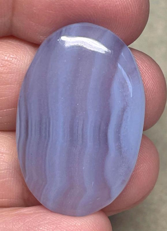 Oval 34x22mm Blue Lace Agate Cabochon 53