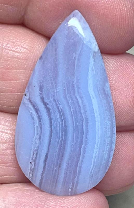 Teardrop 36x19mm Blue Lace Agate Cabochon 62