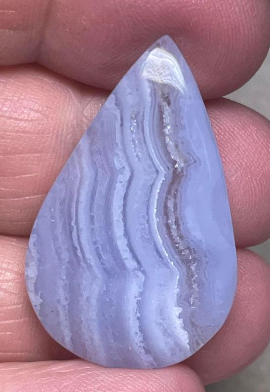 Teardrop 34x21mm Blue Lace Agate Cabochon 69