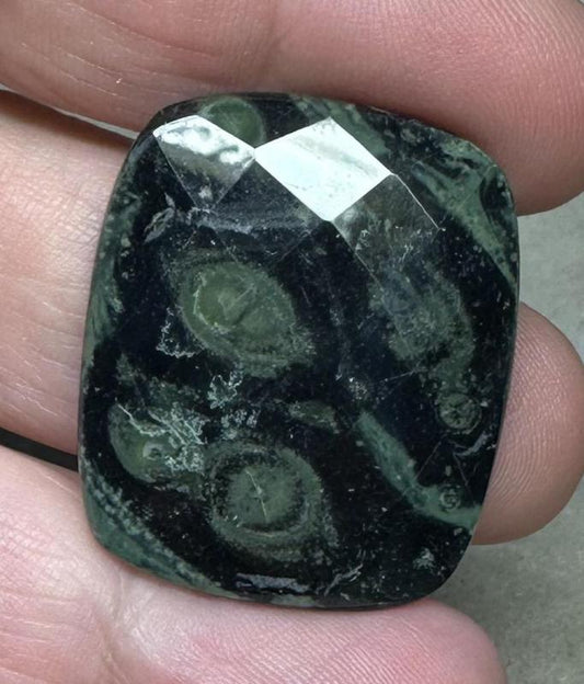 Rectangle 31x26mm Faceted Kambaba Jasper Cabochon 02