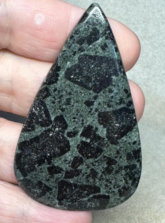 Teardrop 63x39mm Tourmaline in Zoisite Cabochon 01