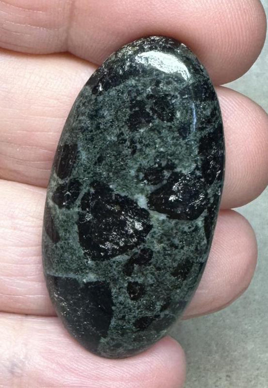 Oval 41x21mm Tourmaline in Zoisite Cabochon 06